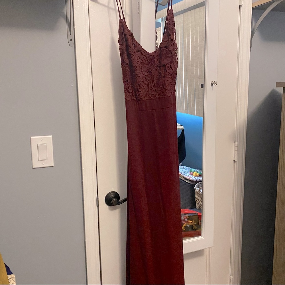 Charlotte Russe Maxi Dress With Lace Design